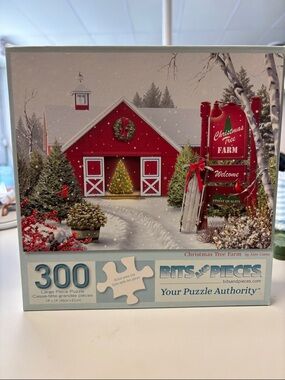 Bits and Pieces Christmas Tree Farm 300-Piece Puzzle - Red Barn